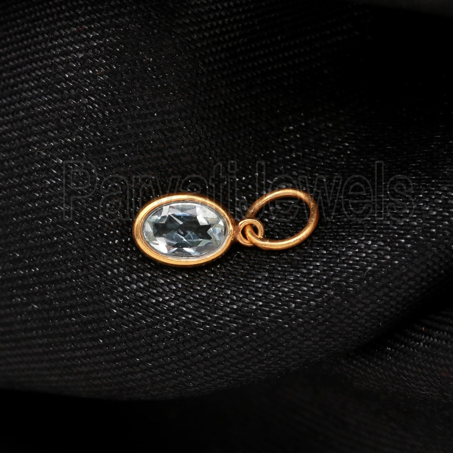 AA Blue Topaz Charm, 18k Solid Gold Charm, Natural Blue Topaz Charm, Charm Pendant, Charm Necklace, Handmade Gold Charm, gift for her,