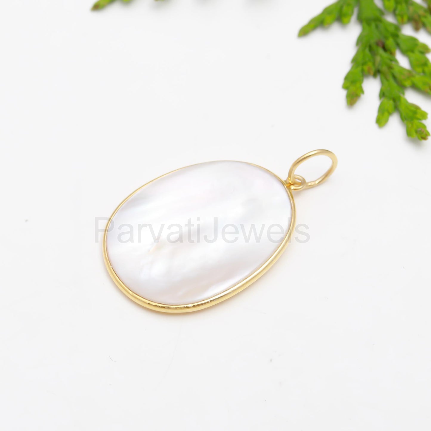 Natural Mother of Pearl Charm, 18k Solid Gold Charm, Mother of Pearl Charm, Pearl Charm Necklace, Gold Charm Pendant, Handmade Gold Charm
