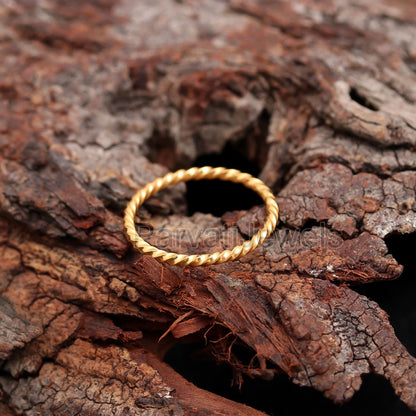 Twisted Wire Band Ring, Gold Ring, 14k, 18k Solid Gold Ring, Handmade Gold Ring, Engagement Ring, Wedding Gold Ring, Gift for her,