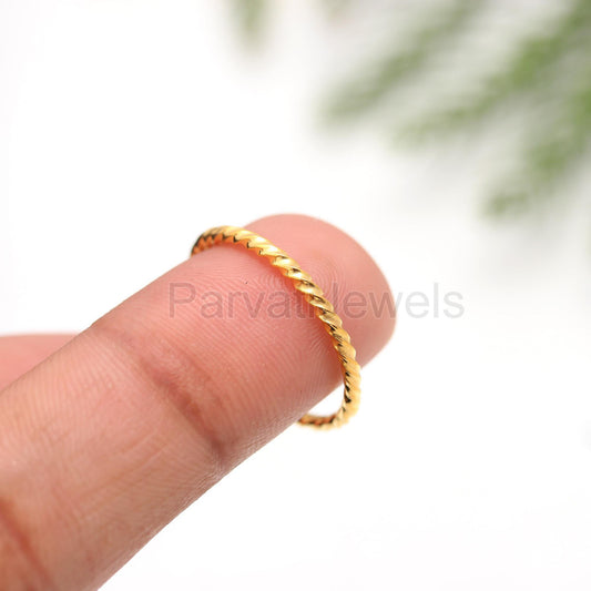 Twisted Wire Band Ring, Gold Ring, 14k, 18k Solid Gold Ring, Handmade Gold Ring, Engagement Ring, Wedding Gold Ring, Gift for her,