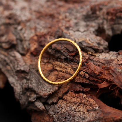 Elegant Hammered Finish Gold Wedding Ring, 14k, 18k Solid Gold Ring, Handmade Gold Ring, Engagement Ring, Wedding Gold Ring, Gift for her,