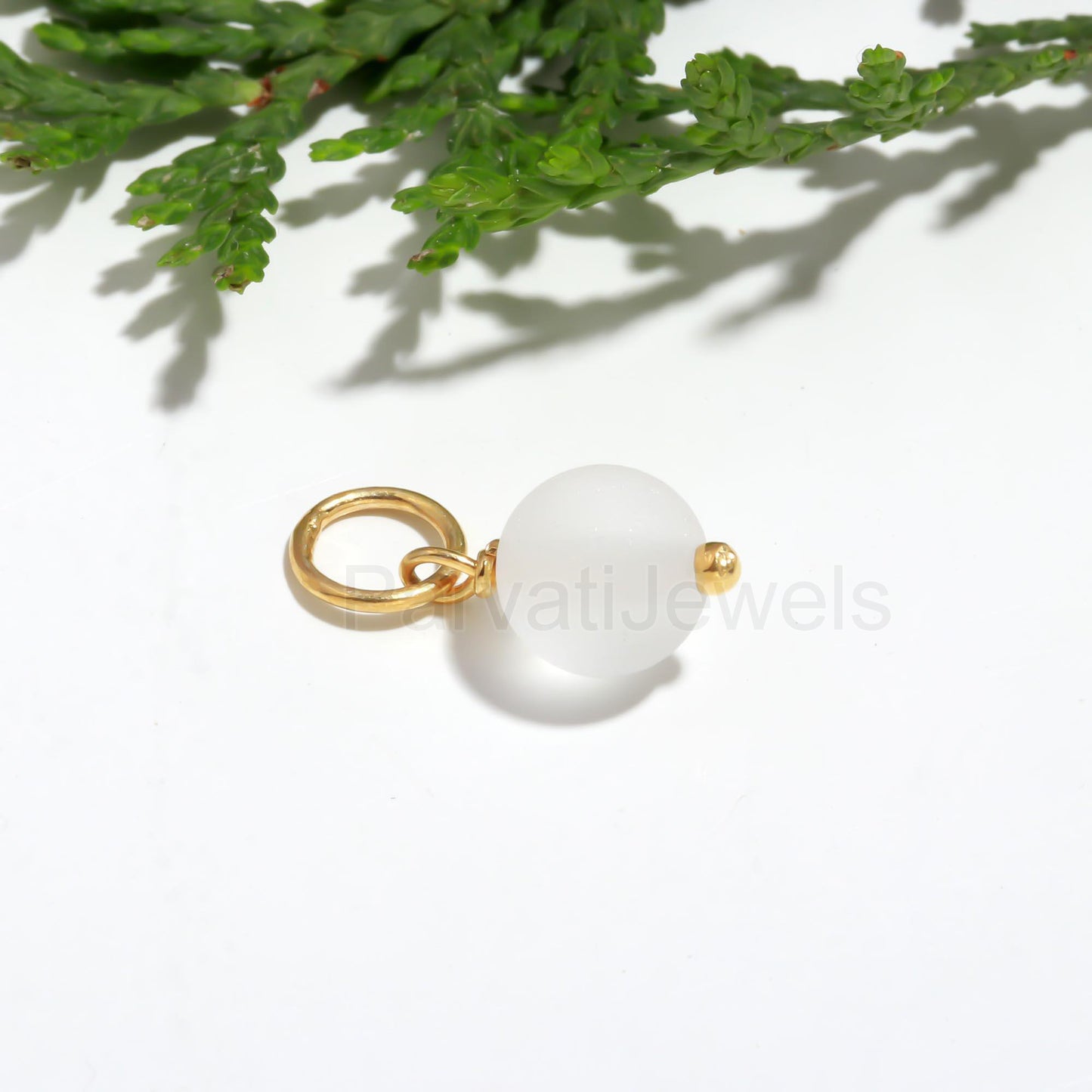 AA Crystal Forster Charm, 18k Solid Gold Charm, Crystal Gold Charm, Charm Necklace, Charm Pendant, Handmade Gold Charm, Gift For Her Charm