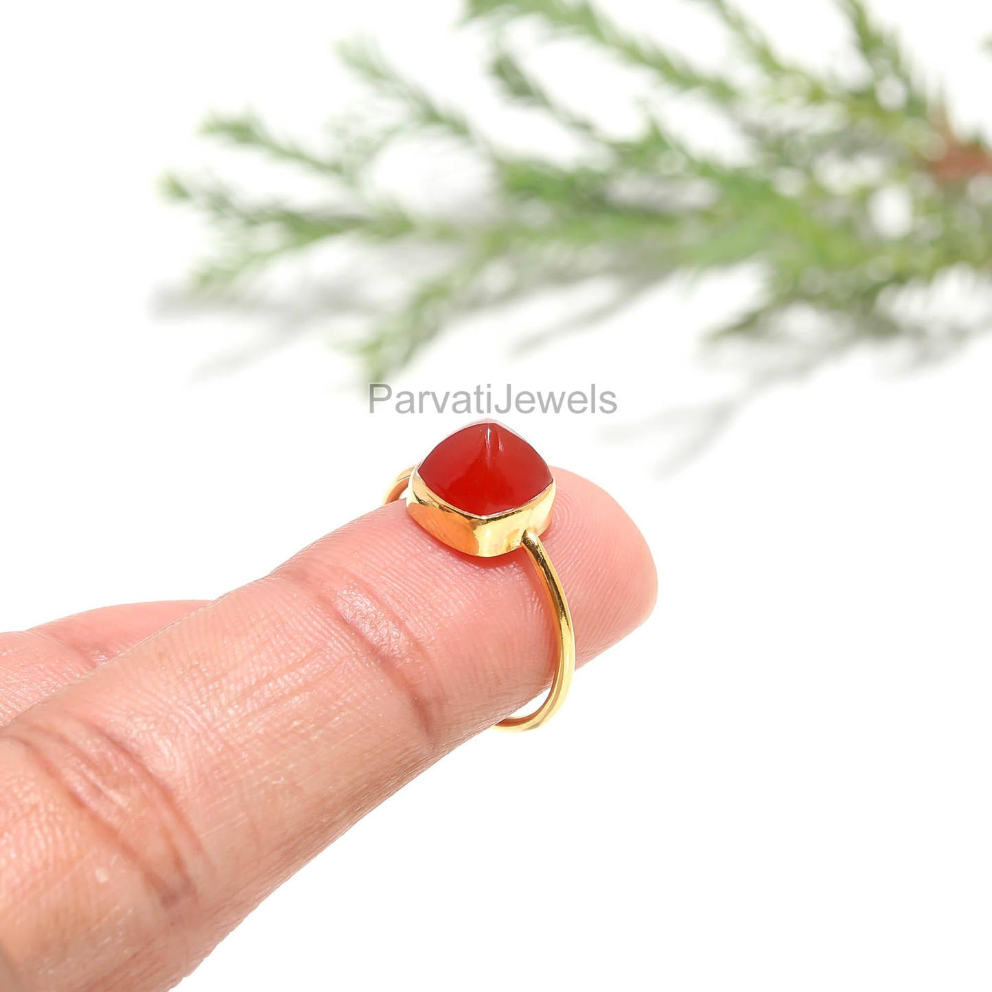 Natural Carnelian Gold Ring, 18k Solid Gold Ring, Handmade Gold Ring, Dainty Gold Ring, Minimalist Gold Ring, Gift For Her