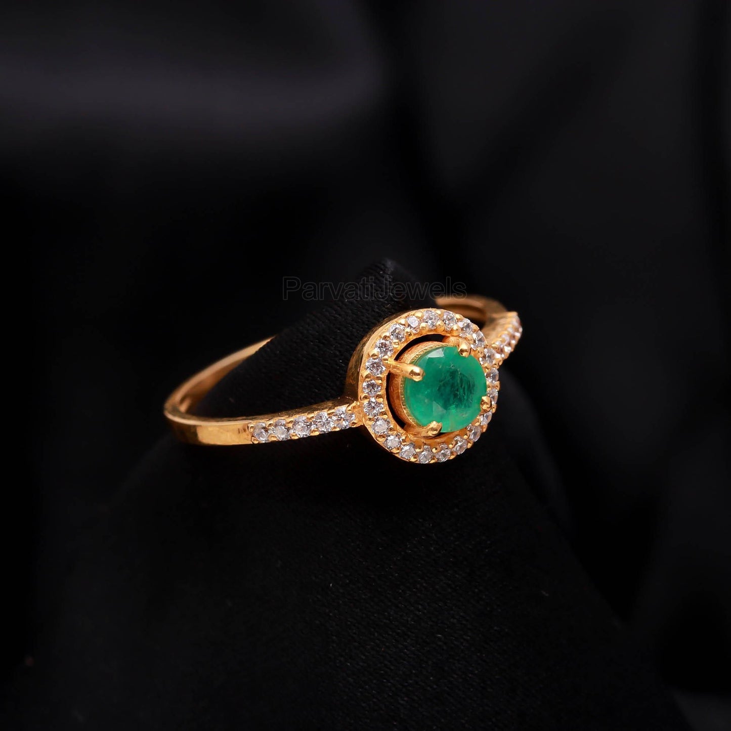 Natural Emerald Gold Ring, 14K Solid Gold Ring, Emerald Diamond Ring, Handcrafted Ring, Dainty Emerald Gold Ring, May Birthstone