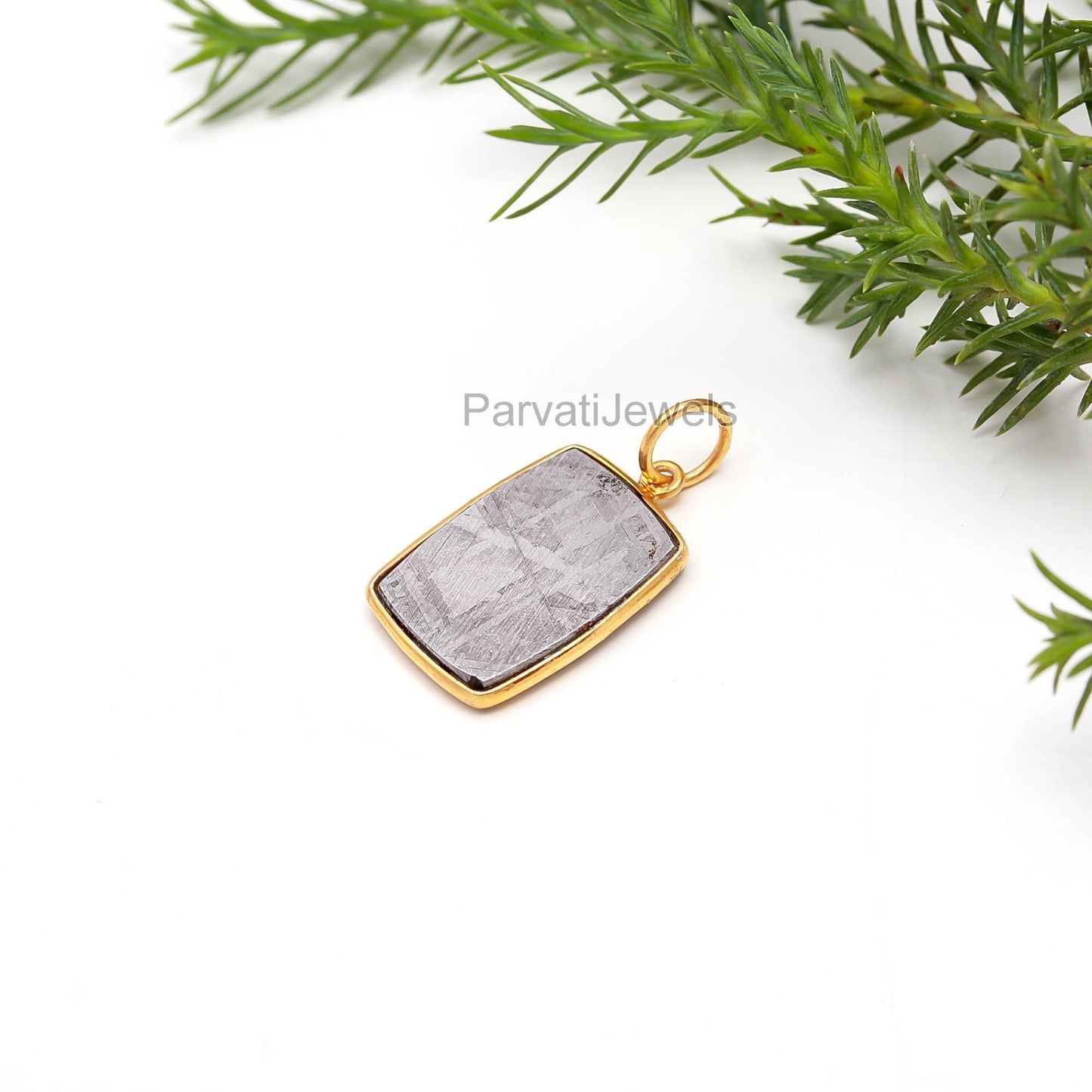 AA Natural Meteorite Charm, 18k Solid Gold Charm, Minimalist Gold Charm, Dainty Gold Charm, Gemstone Gold Charm, Handmade Gold Charm