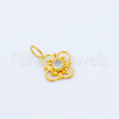 Natural Rainbow Moonstone Charm, 18k Solid Gold Charm, Handmade Gold Charm, Designer Charm Pendant, Charms Necklace, Rainbow Moonstone Charm