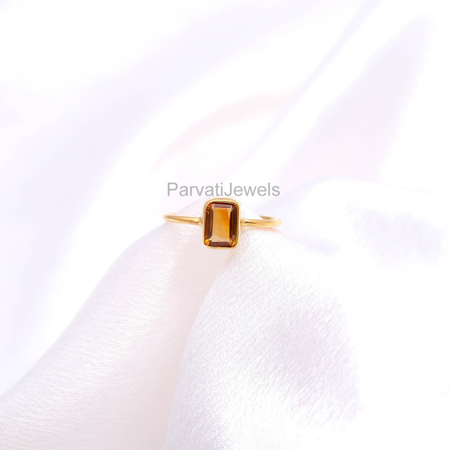 Natural Citrine Gold Ring, Handcrafted Gold Ring, 18k Solid Gold Ring, Citrine Ring, Gift For Her, Dainty Gold Ring, Dainty Ring
