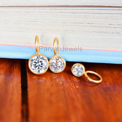 Natural Moissanite Charm, Moissanite Charm, 18k Solid Gold Charm, Gold Charm, Charm Pendant, Charm Necklace, Handmade Gold Charm