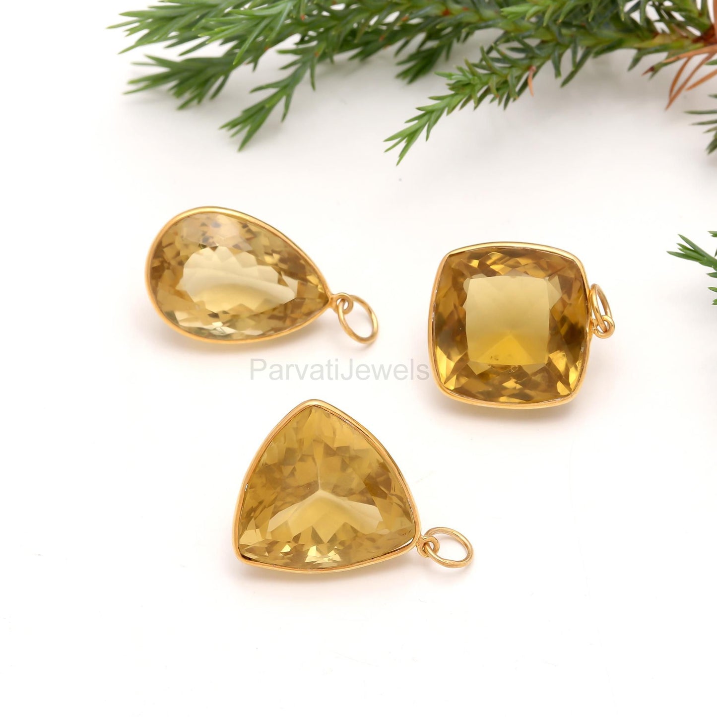 One of a Kind Natural Lemon Topaz Charm, 18k Solid Gold Charm, Minimalist Charm, Dainty Gold Charm, Handcrafted Gold Charm