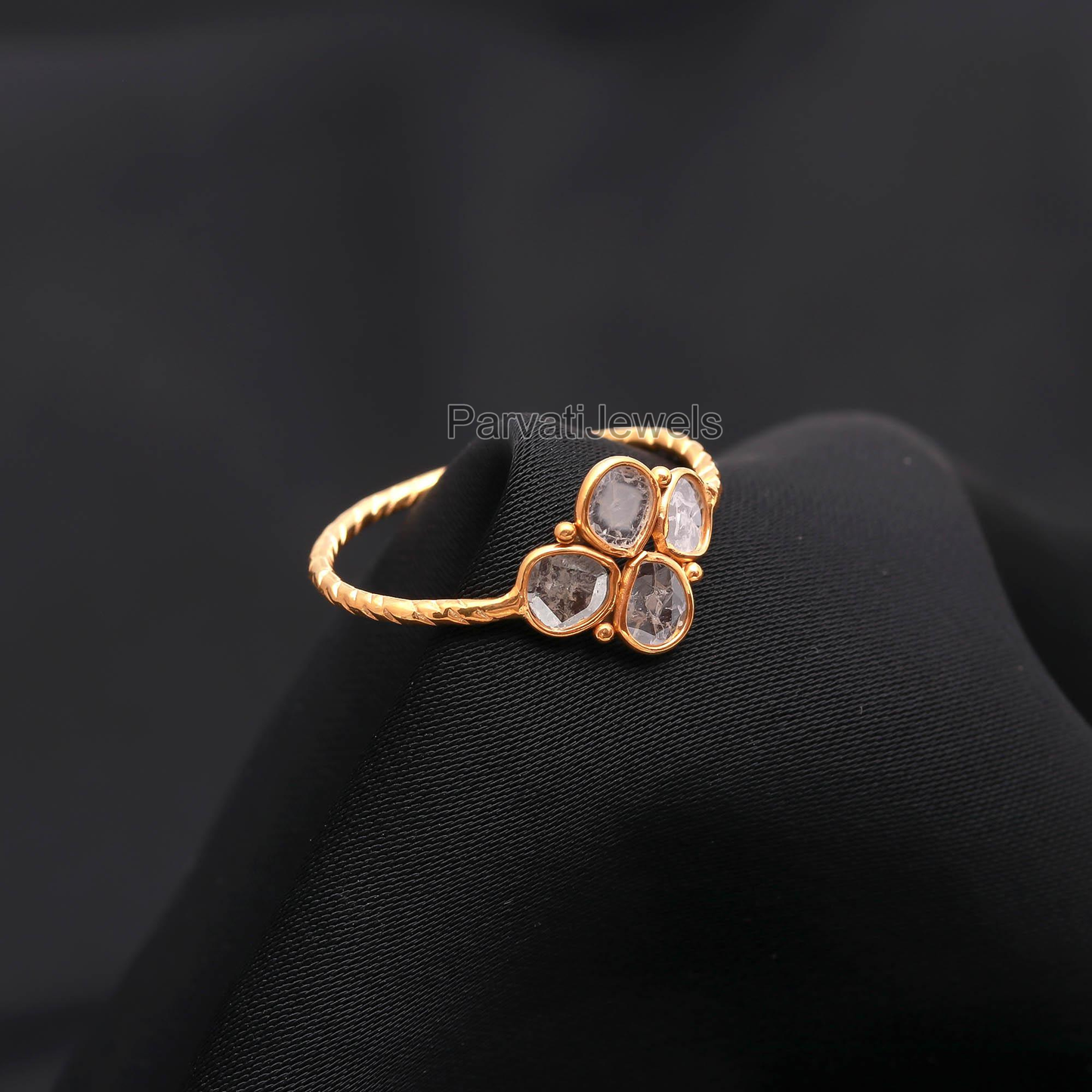 Natural Diamond Polki Ring, Diamond Gold Ring, 18k Solid Gold Diamond Ring, Handmade Gold Ring, Engagement Ring, Wedding Diamond Polki Ring