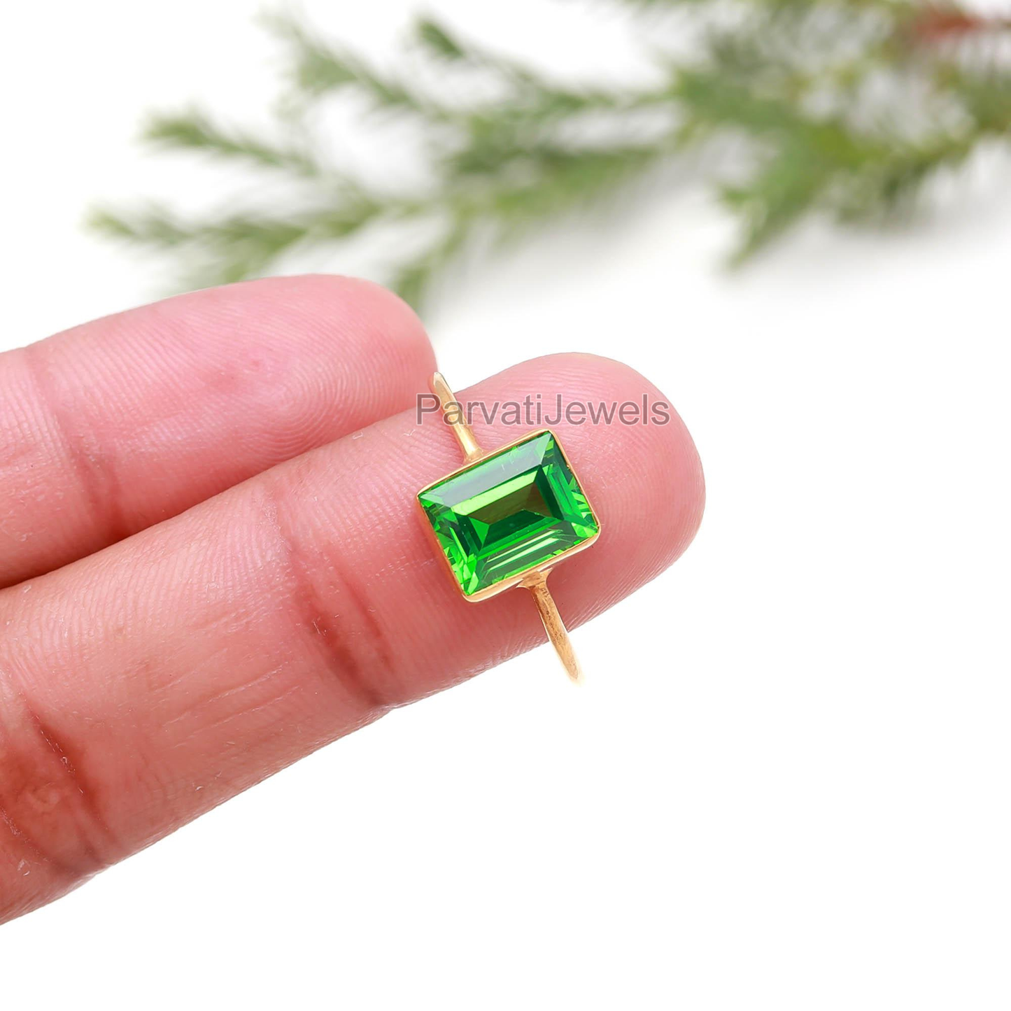 AA Peridot Gold Ring, 18K Solid Gold Ring, Handcrafted Ring, August Birthstone Ring, Gold Jewelry, Thin Gold Ring, Ring for her