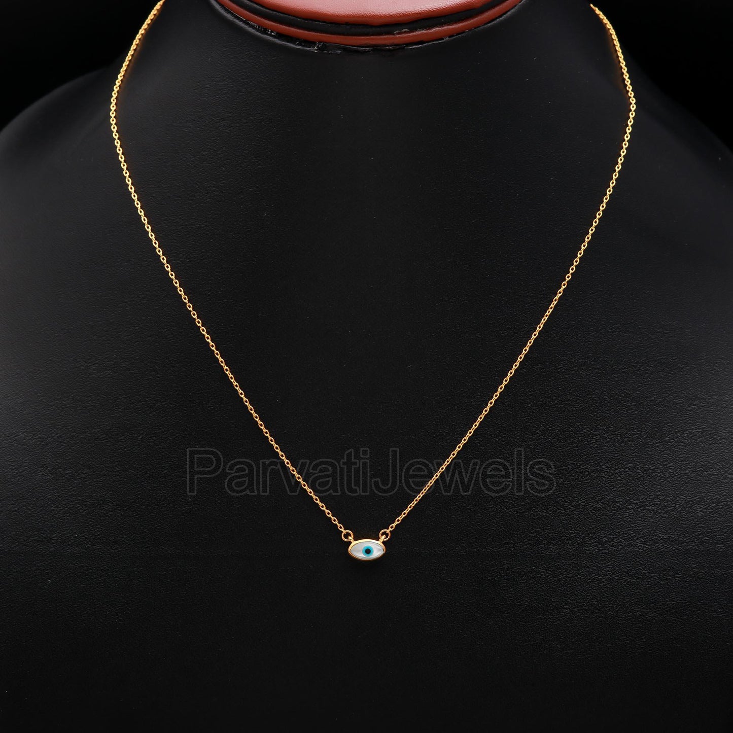 Natural Evil Eye Necklace, 18k Solid Gold Necklace, Mother of Pearl Necklace, Handmade Gold Necklace, Birthstone Necklace, Gold Necklace