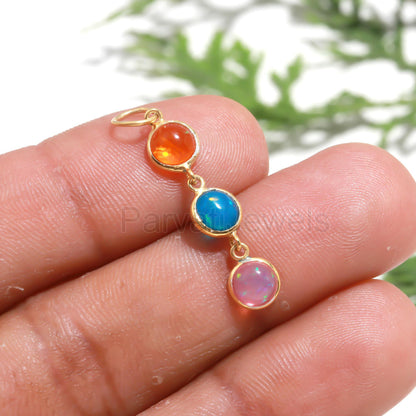 Natural Ethiopian Opal Charm, 18k Solid Gold Charm, Opal Charm, Gold Charm, Opal Pendant, Charm Pendant, Handmade Gold Charm, Gold Charms