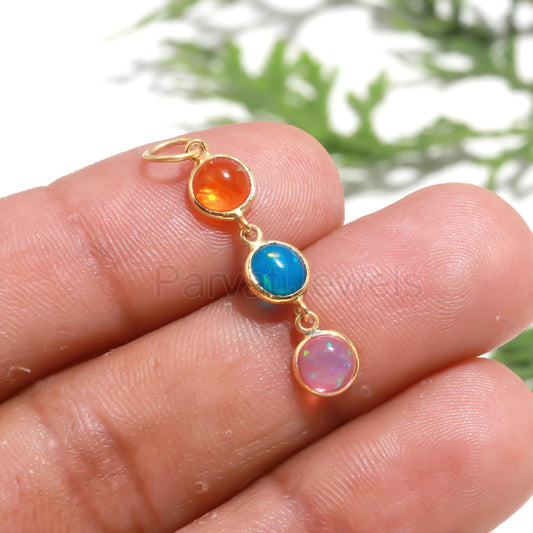 Natural Ethiopian Opal Charm, 18k Solid Gold Charm, Opal Charm, Gold Charm, Opal Pendant, Charm Pendant, Handmade Gold Charm, Gold Charms
