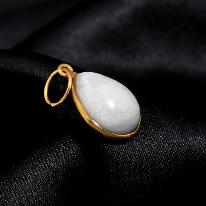 Natural Malachite Charm, 18k Solid Gold Charm, Gold Charm, Charm Pendant, White Malachite Charm, Handmade Charm Pendant, Size 7x10 mm Charm,