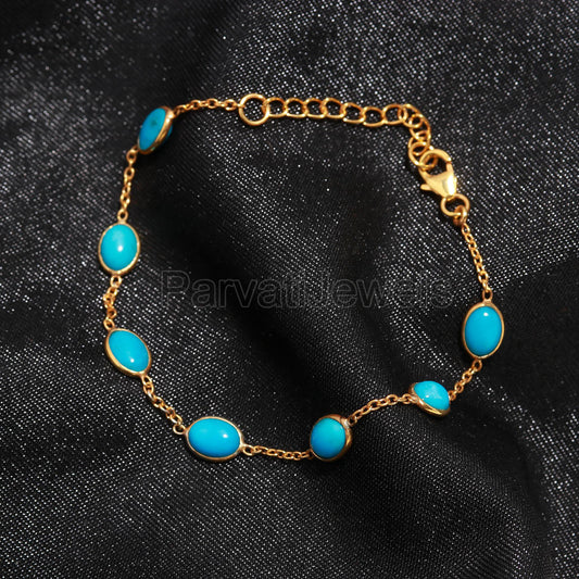 AA Natural Sleeping Beauty Turquoise Bracelet, 18k Solid Gold Bracelets, Handmade Bracelets, Turquoise Bracelet, Gold Bracelet, Gift for her