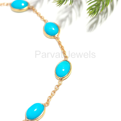 AA Natural Sleeping Beauty Turquoise Bracelet, 18k Solid Gold Bracelets, Handmade Bracelets, Turquoise Bracelet, Gold Bracelet, Gift for her