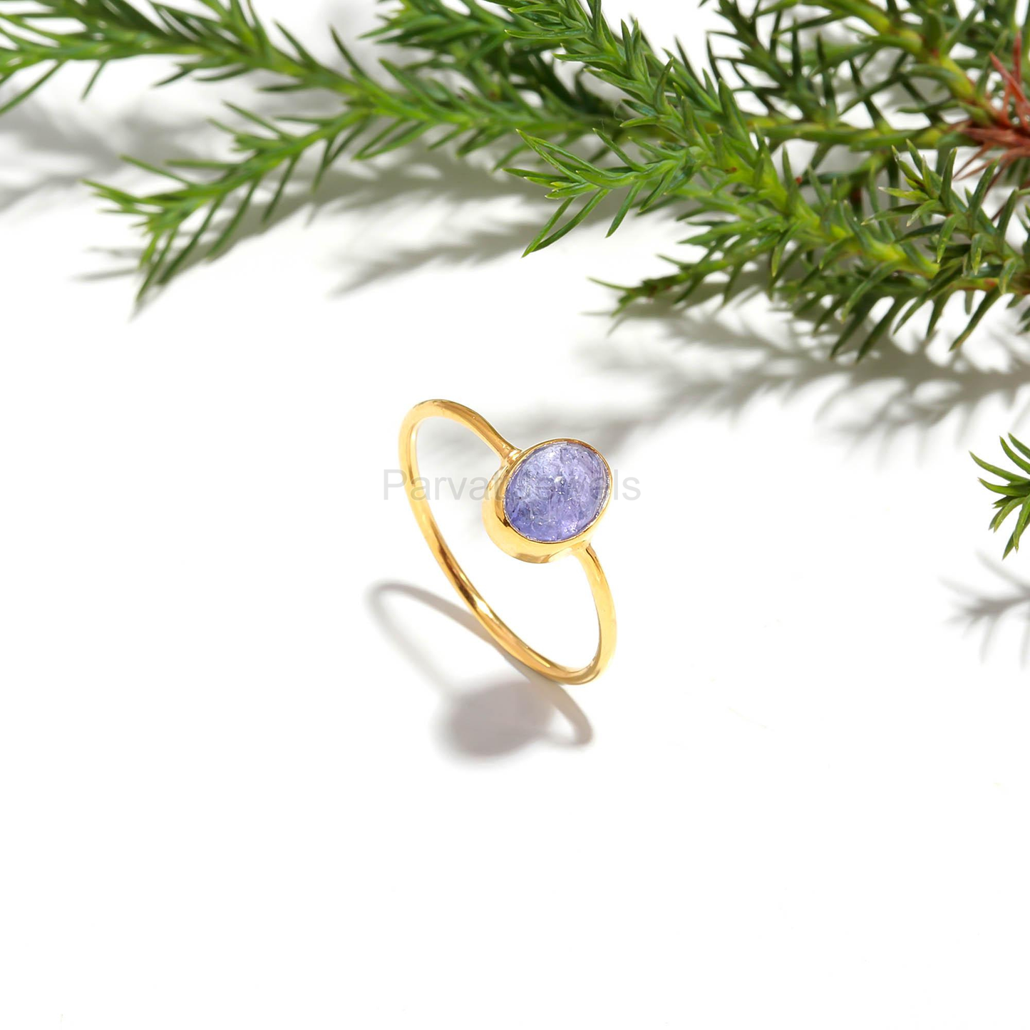 Natural Tanzanite Ring, Solid 18k Gold Ring, Handmade Ring, Tanzanite Band Ring, December Birthstone Ring, 18K Gold Ring, gift for her,