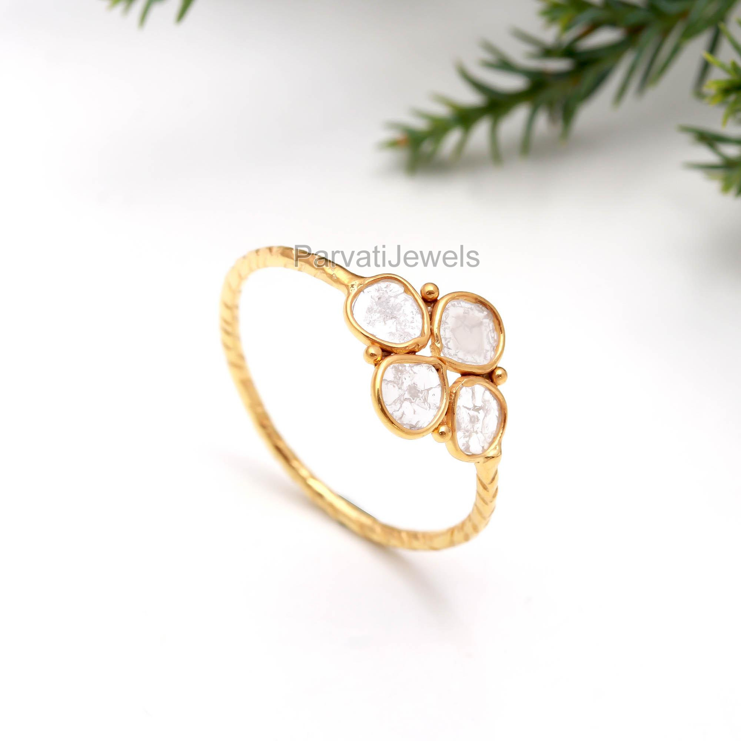 Natural Diamond Polki Ring, Diamond Gold Ring, 18k Solid Gold Diamond Ring, Handmade Gold Ring, Engagement Ring, Wedding Diamond Polki Ring