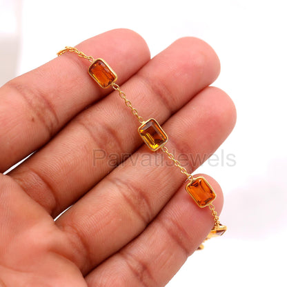 Natural Citrine Bracelet, 18k Solid Gold Bracelet, Handmade Bracelets, Citrine Bracelet, Gold Bracelet, Gift for her, Citrine Gold Bracelet