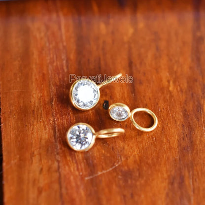 Natural Moissanite Charm, Moissanite Charm, 18k Solid Gold Charm, Gold Charm, Charm Pendant, Charm Necklace, Handmade Gold Charm
