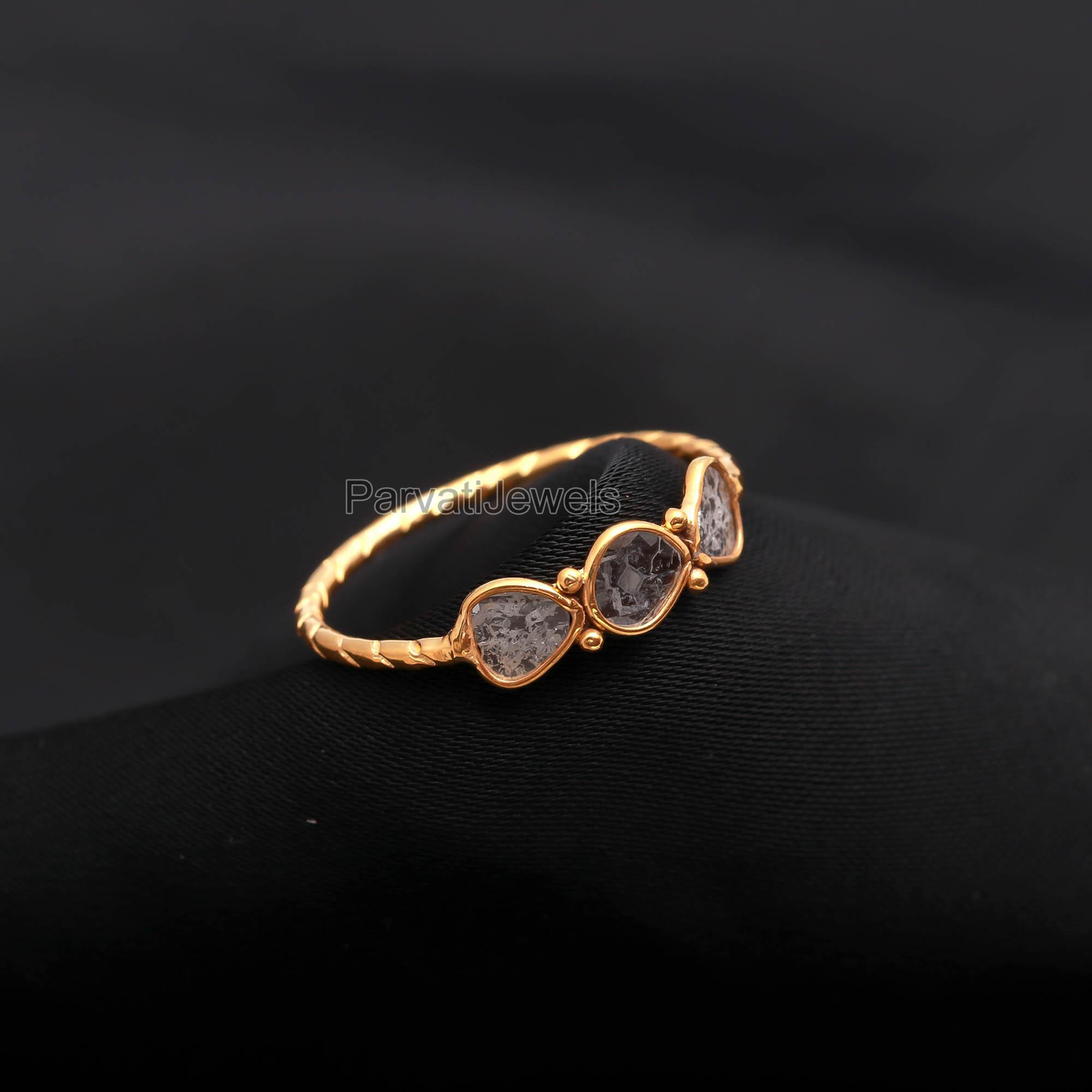 Natural Diamond Polki Ring, Minimalist Diamond Ring, 18k Solid Gold Diamond Ring, Handmade Gold Ring, Engagement Ring, Dainty Diamond Ring