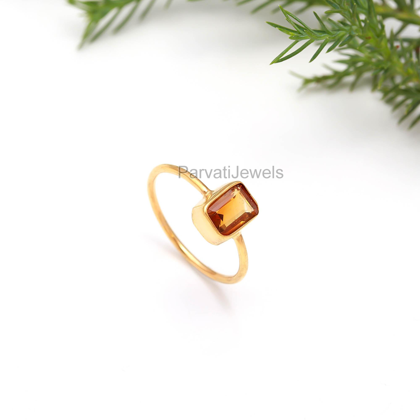 Natural Citrine Gold Ring, Handcrafted Gold Ring, 18k Solid Gold Ring, Citrine Ring, Gift For Her, Dainty Gold Ring, Dainty Ring