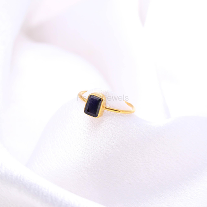 Natural Iolite Sapphire Gold Ring, 18k Solid Gold Ring, Handmade Gold Ring, Engagement Ring, Wedding Ring, Handmade Gold Ring,
