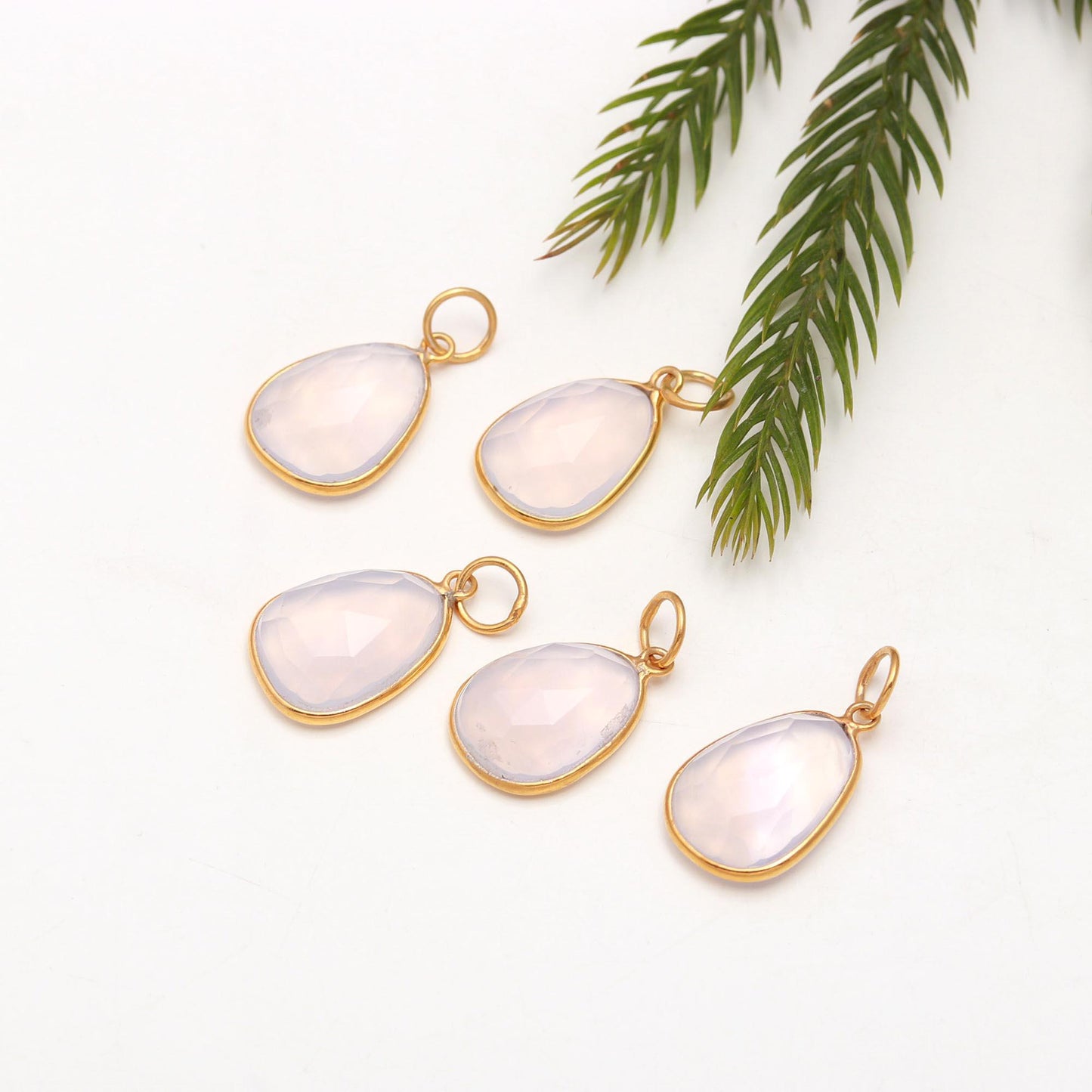 AA Natural Lavender Opal Charm, Solid 18k Gold Charm, Handmade Gold Charm, Fancy Shape Opal Rose Cut Charm, Birthstone Charm, Gold Charm