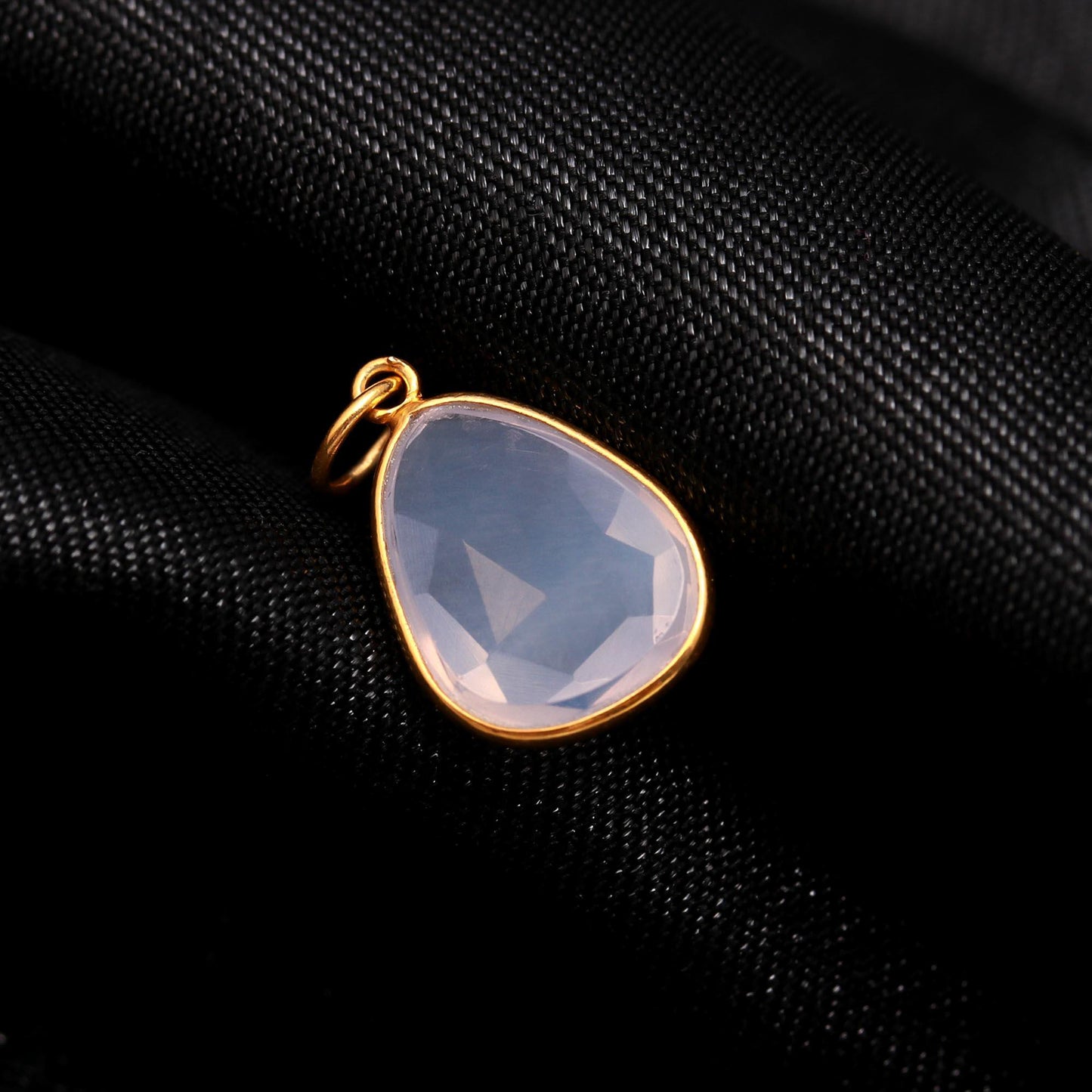 AA Natural Lavender Opal Charm, Solid 18k Gold Charm, Handmade Gold Charm, Fancy Shape Opal Rose Cut Charm, Birthstone Charm, Gold Charm