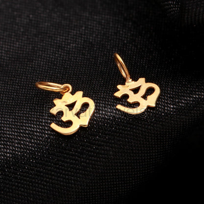 Om God Shiva Charm, 18k Solid Gold Charm, Om Signet Charm, Gold Charm, Charm Pendant, Charm Necklace, Handmade Gold Charm, Gift For Charm