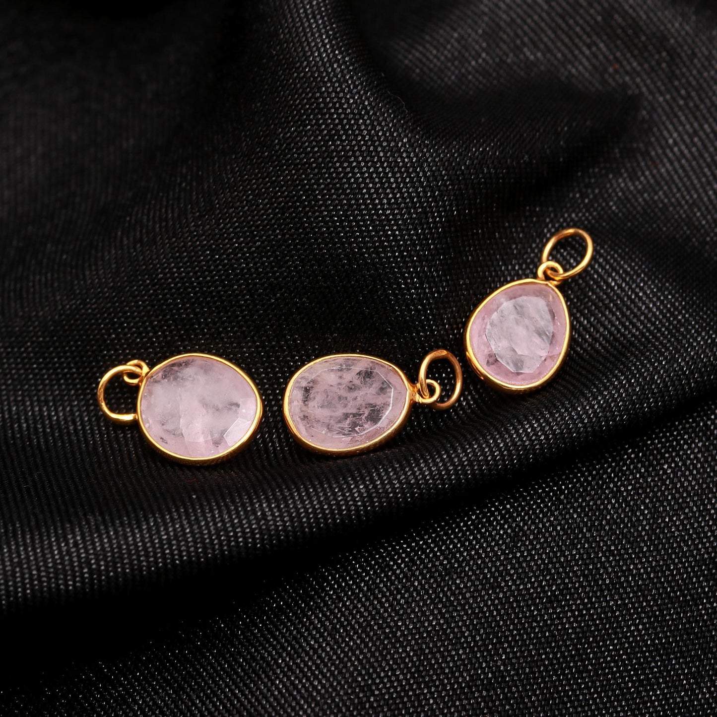Natural Peach Morganite Stone Charm, 18k Solid Gold Charm, Peach Morganite Charm, Gold Charm, Charm Pendant, Fancy Shape Morganite, SOLID18K