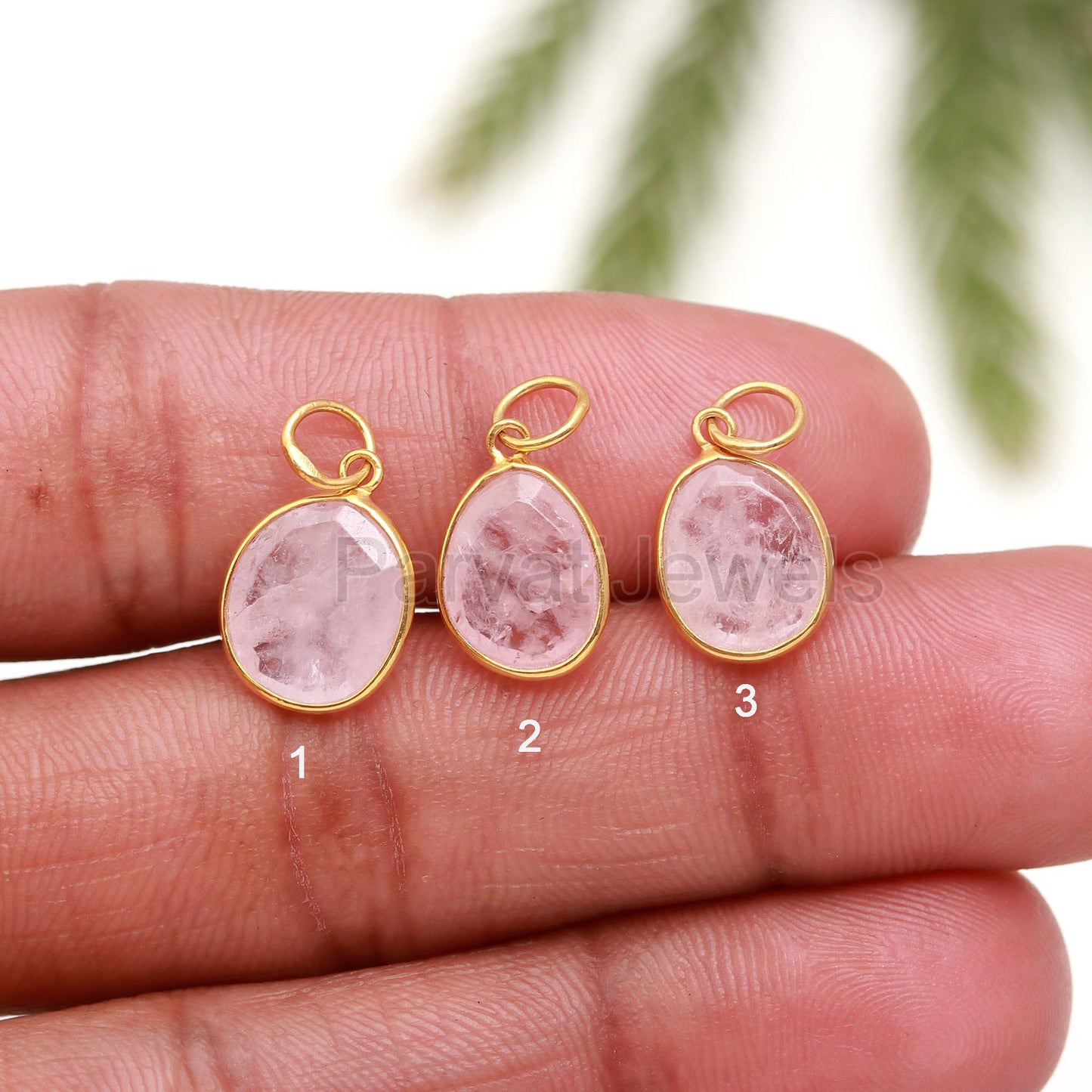 Natural Peach Morganite Stone Charm, 18k Solid Gold Charm, Peach Morganite Charm, Gold Charm, Charm Pendant, Fancy Shape Morganite, SOLID18K
