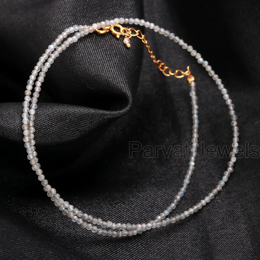 AA Natural Labradorite Necklace, 18k Solid Gold Necklace, Gold Chain Necklace, Gold Necklace, Blue Labradorite Necklace, Gold Necklace,