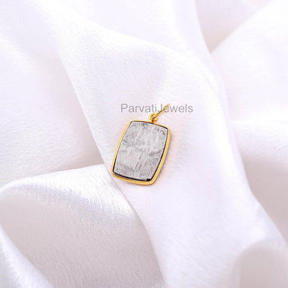AA Natural Meteorite Charm, 18k Solid Gold Charm, Minimalist Gold Charm, Dainty Gold Charm, Gemstone Gold Charm, Handmade Gold Charm