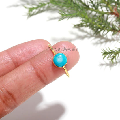 Natural Sleeping Beauty Turquoise Gold Ring, 18K Solid Gold Ring, Turquoise Gold Ring, Dainty Gold Ring, Handmade Gold Ring, Gift for her