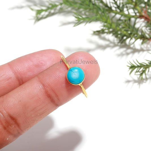 Natural Sleeping Beauty Turquoise Gold Ring, 18K Solid Gold Ring, Turquoise Gold Ring, Dainty Gold Ring, Handmade Gold Ring, Gift for her