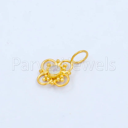 Natural Rainbow Moonstone Charm, 18k Solid Gold Charm, Handmade Gold Charm, Designer Charm Pendant, Charms Necklace, Rainbow Moonstone Charm