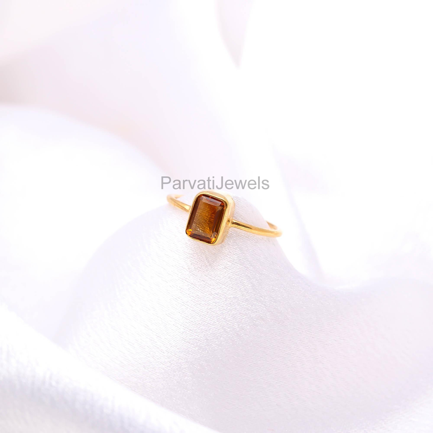 Natural Citrine Gold Ring, Handcrafted Gold Ring, 18k Solid Gold Ring, Citrine Ring, Gift For Her, Dainty Gold Ring, Dainty Ring