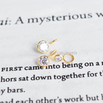 Natural Moissanite Charm, Moissanite Charm, 18k Solid Gold Charm, Gold Charm, Charm Pendant, Charm Necklace, Handmade Gold Charm