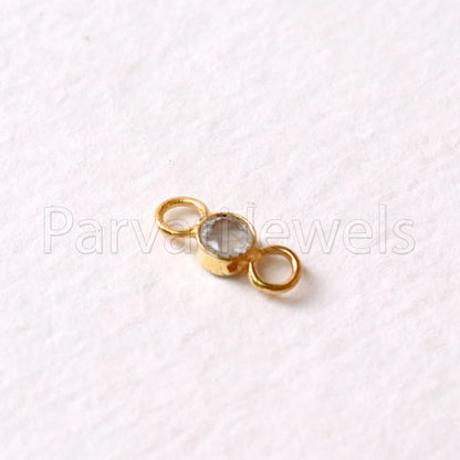 Rainbow Moonstone Connector, 18k Solid Gold Connector, Natural Moonstone Connector, Gold Connector, Gold Jewelry Connector, Gift For her