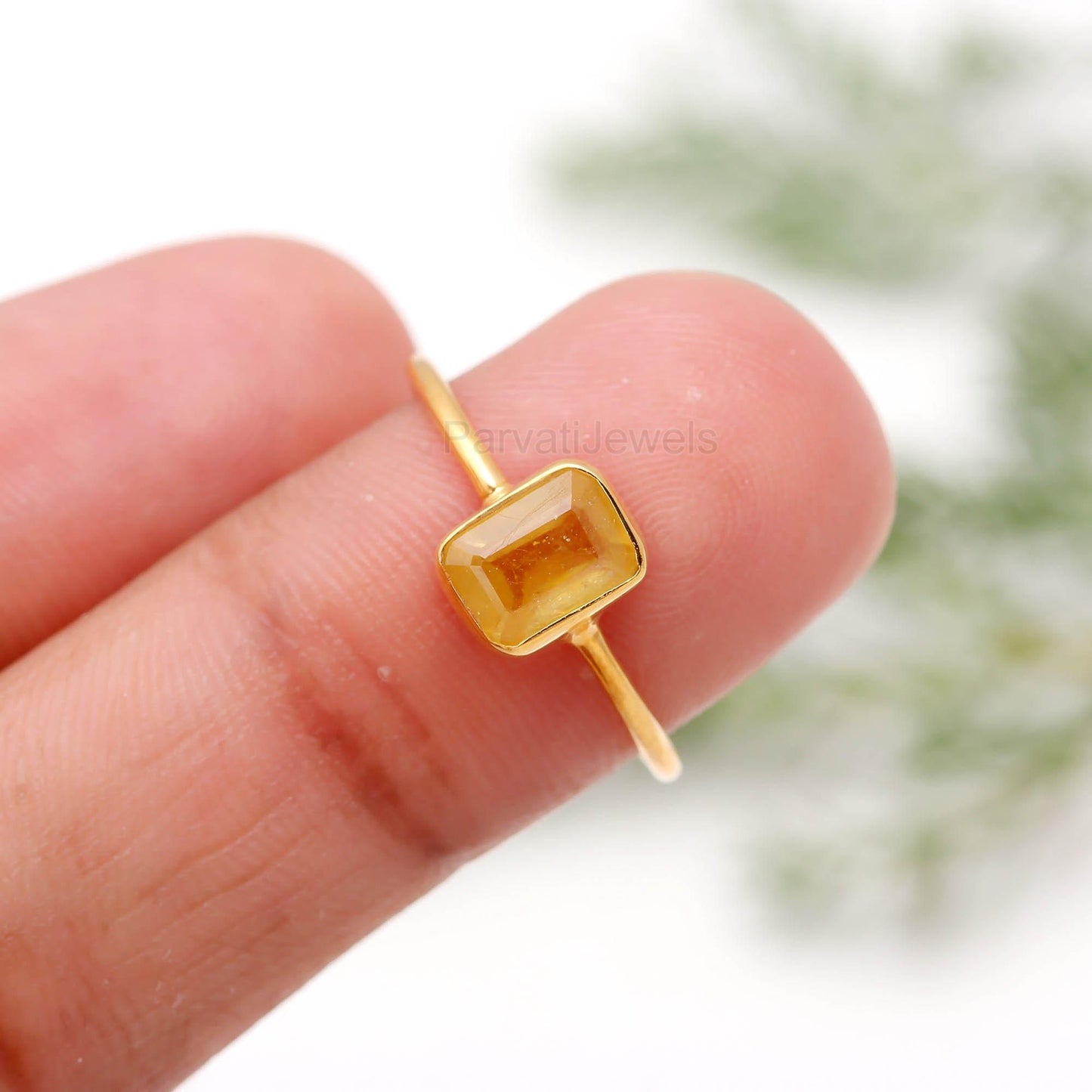 Lab Created Yellow Sapphire Eternity Ring, Solid 18k Gold Sapphire Ring, Handmade Ring, November Birthstone Ring, Genuine Sapphire Ring
