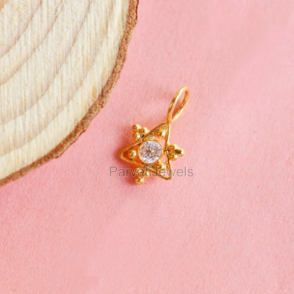 14k & 18K Solid Gold Natural Moissanite Pendant, Solid Gold Charm Pendant, Handmade Gold Moissanite Charm, Handmade Charm Made For Gifting