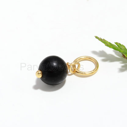 Black Spinal Charm, 18k Solid Gold Charm, Spinal Gold Charm, Charm Necklace, Charm Pendant, Handmade Gold Charm, Gift For Mom Charm