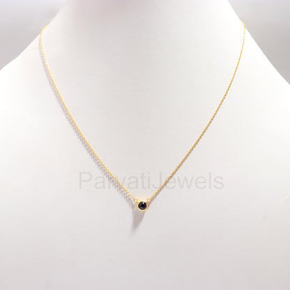 Natural Blue Sapphire 18k Solid Gold Charm, Sapphire Pendant Necklace, Handmade Gold Necklace, September Birthstone Necklace, Gold Necklace