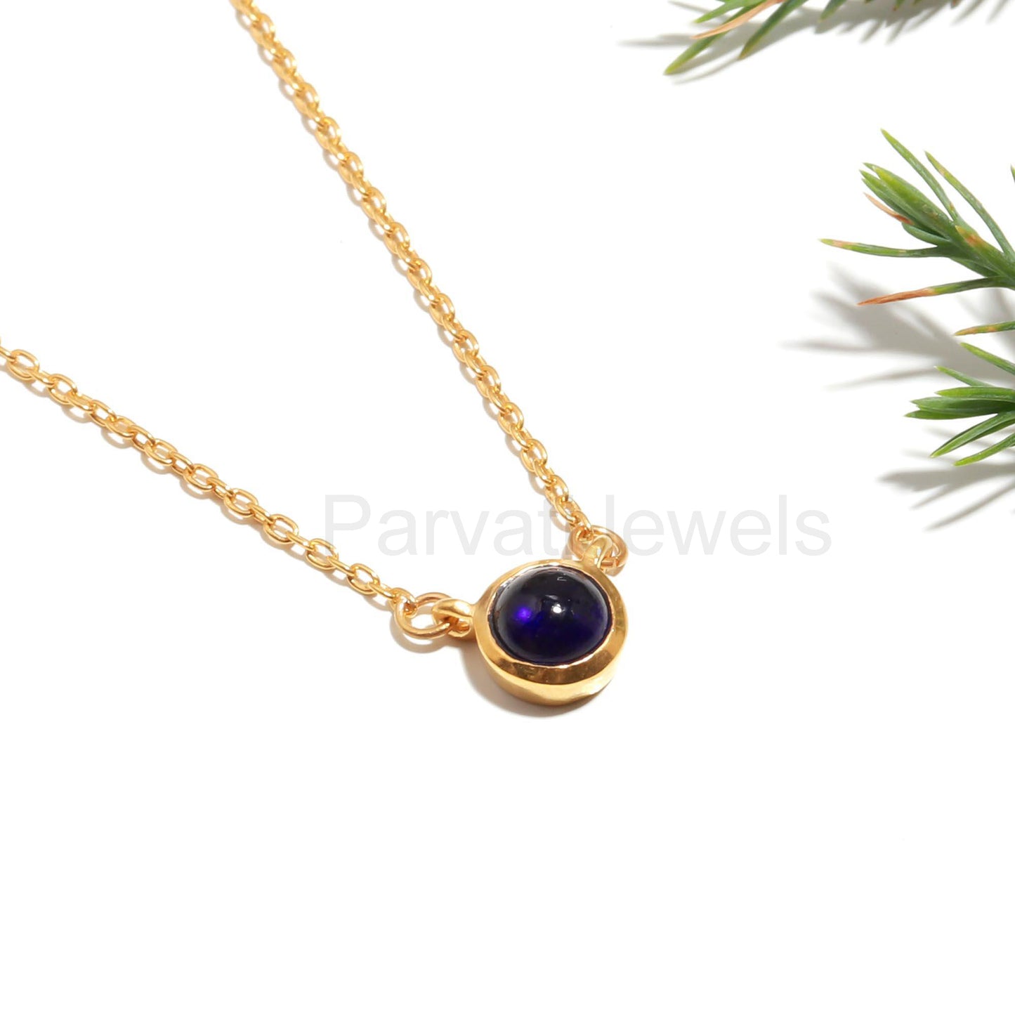 Natural Blue Sapphire 18k Solid Gold Charm, Sapphire Pendant Necklace, Handmade Gold Necklace, September Birthstone Necklace, Gold Necklace