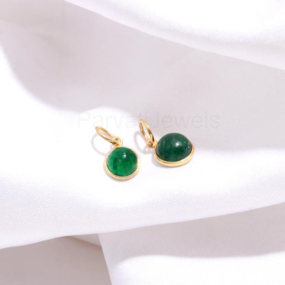 AA Natural Green Aventurine Charm, 18k Solid Gold Charm, Handcrafted Gold Charm, Gemstone Gold Charm, Minimalist Gold Charm, Dainty Charm