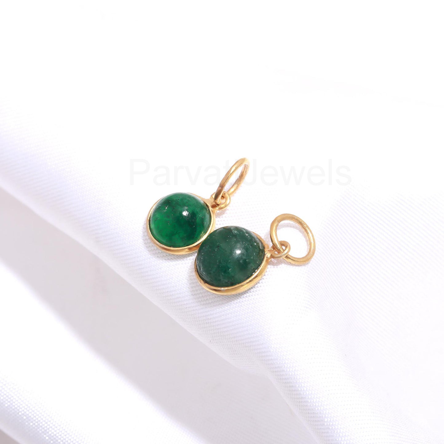 AA Natural Green Aventurine Charm, 18k Solid Gold Charm, Handcrafted Gold Charm, Gemstone Gold Charm, Minimalist Gold Charm, Dainty Charm