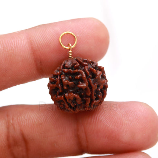 Natural Six Face Rudraksha Charm, Solid 18k Gold Charm, Gold Charm Pendant, Ruhdrasha Charm Pendant, Charm Necklace, Handmade Gold Charm,