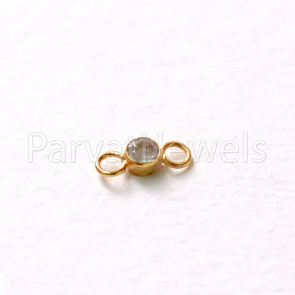 Rainbow Moonstone Connector, 18k Solid Gold Connector, Natural Moonstone Connector, Gold Connector, Gold Jewelry Connector, Gift For her